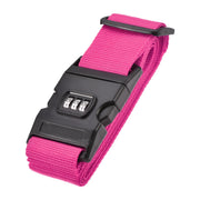 Luggage Strap Suitcase Belt with Buckle Combination Lock Adjustable Rose Red