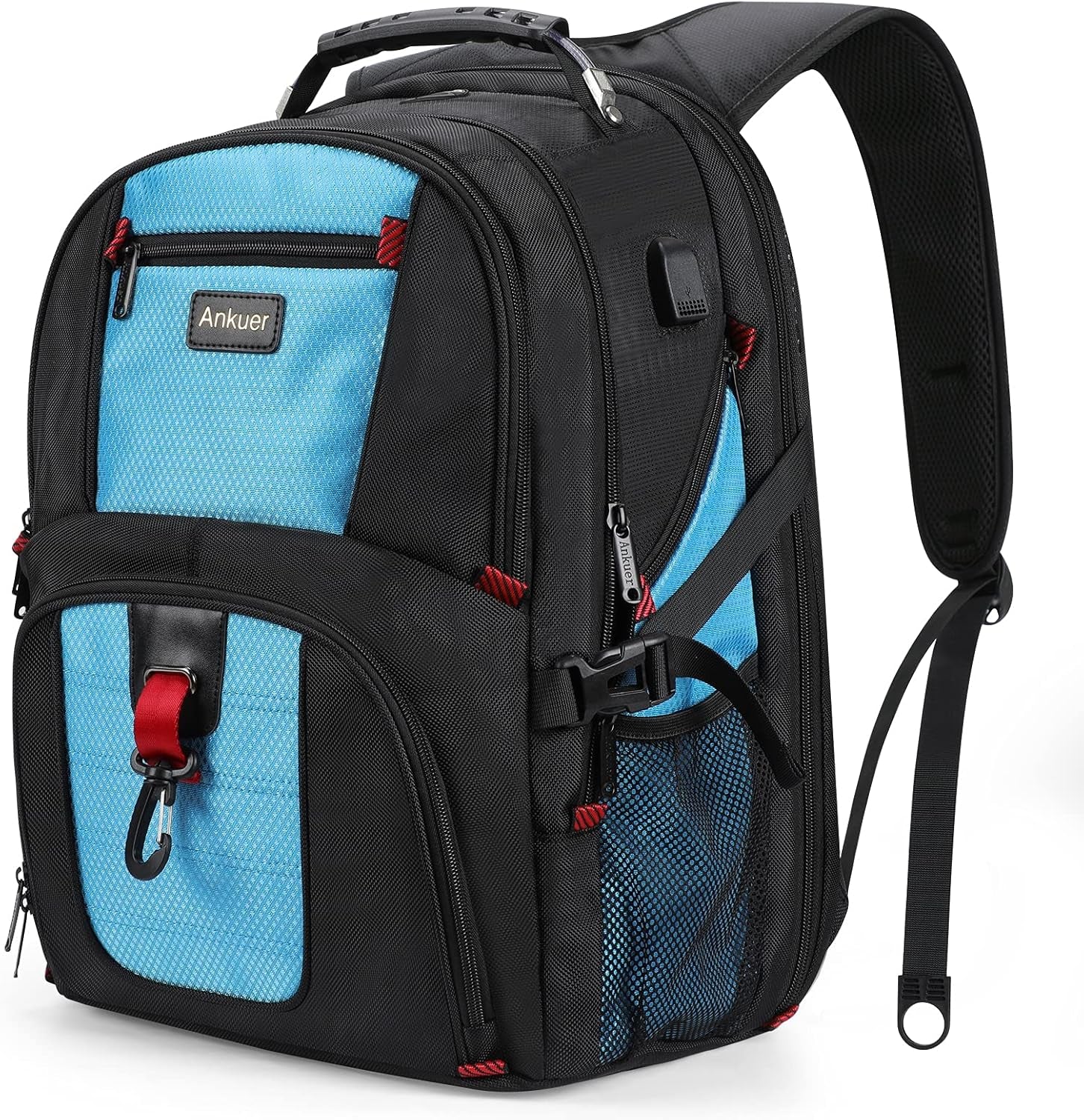 Extra Large Travel Backpack for Men Women: 17 in Laptop Backpacks for School, anti Theft TSA Travel Bag with USB Charging Port, Business Computer Bag (Blue)