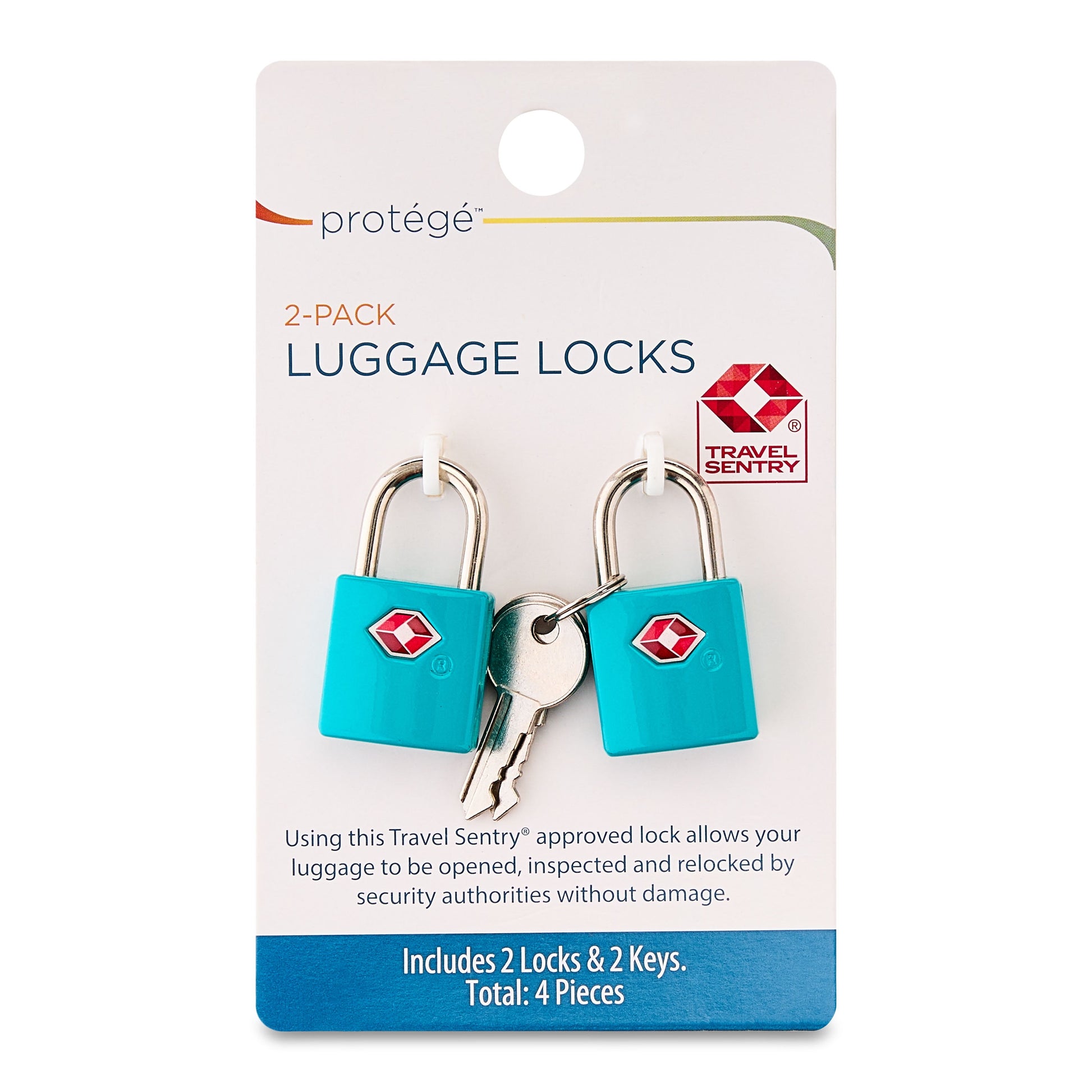 Protégé Key Luggage Lock Set of 2 in Blue Atoll