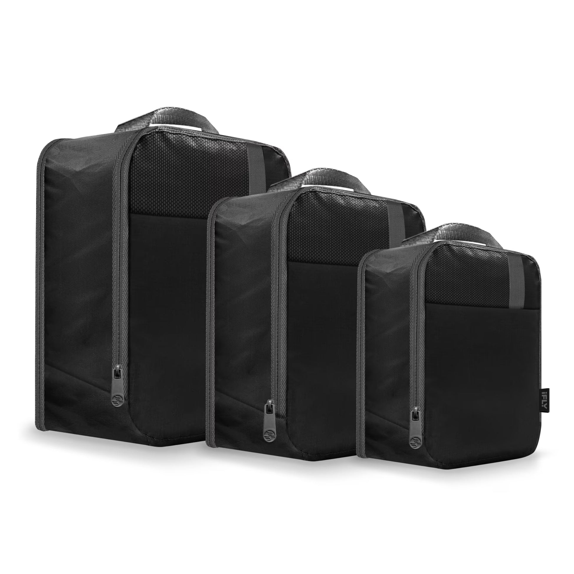 Expandable Packing Cubes 3-Piece Set, Black