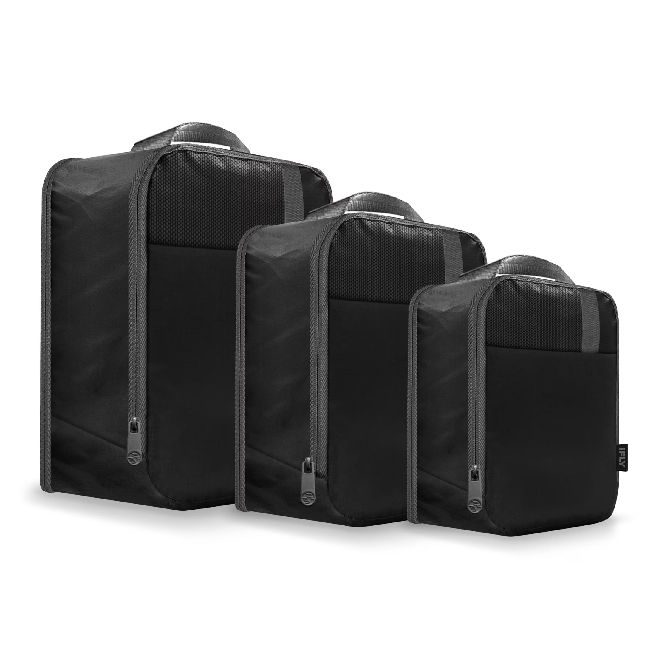 Expandable Packing Cubes 3-Piece Set, Black