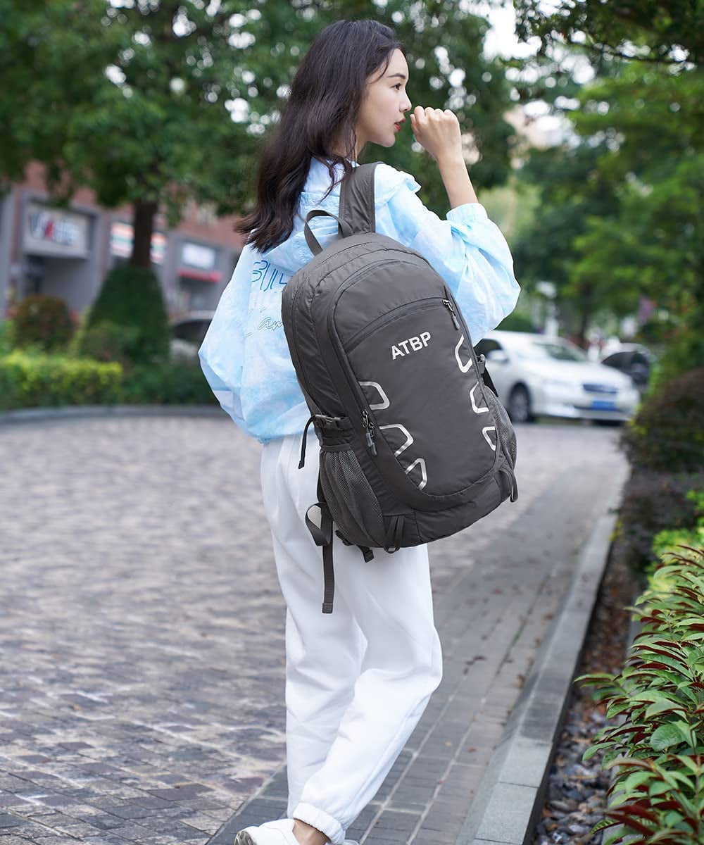 Foldable Backpack 35L Lightweight Backpack Waterproof Backpack Hiking Travel Camping Backpack Slim Adult Backpack Packable Backpack Casual Backpack (Grey)