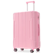 24 Inch Checked Luggage, ABS+PC Lightweight Hardshell Suitcase with TSA Lock & Spinner Silent Wheels, Medium Size with 65L Capacity, Convenient for Trips, White