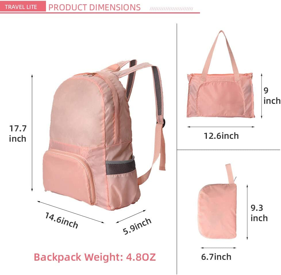 FOLDABLE LIGHTWEIGHT DURABLE TRAVEL BACKPACK | PACKABLE BACKPACK | DAYPACK (Beige)