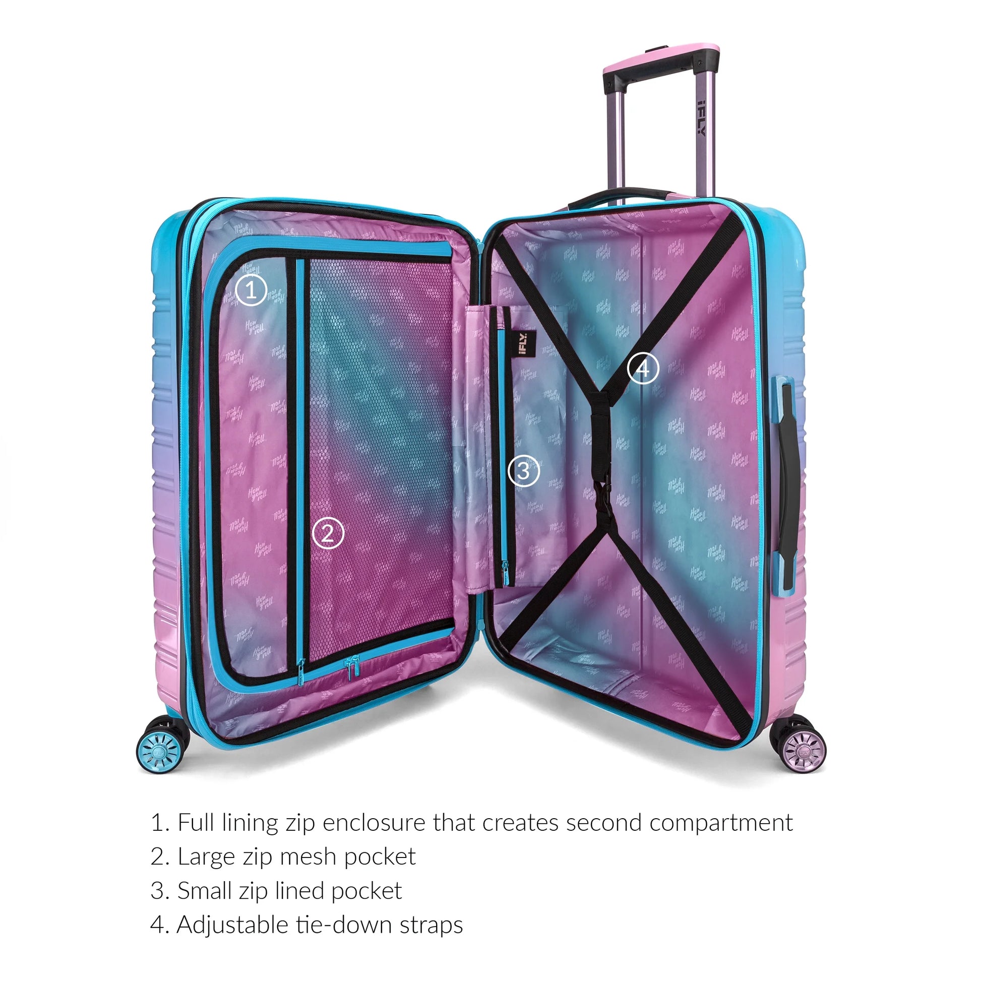 Hardside Fibertech Luggage 28" Checked Luggage, Cotton Candy