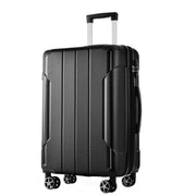 24 Inch Carry on Luggage,65L Capacity Suitcase with Wheels & TSA Lock ABS+PC Lightweight Checked Luggage for Travel Trip, Black
