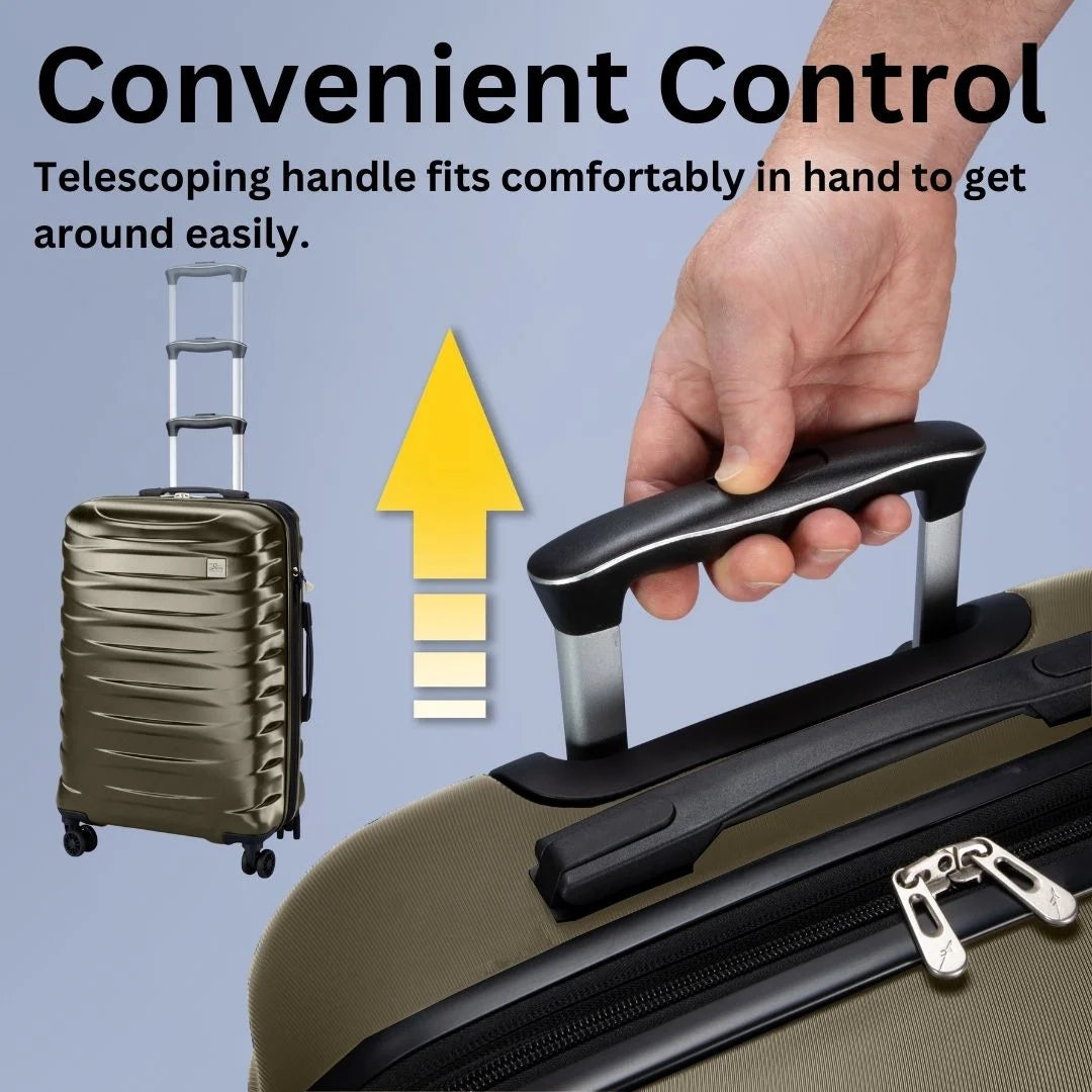 Luggage Camano Hardshell 20" Expandable Carry on Hardside Luggage with Spinner Wheels, Bronze