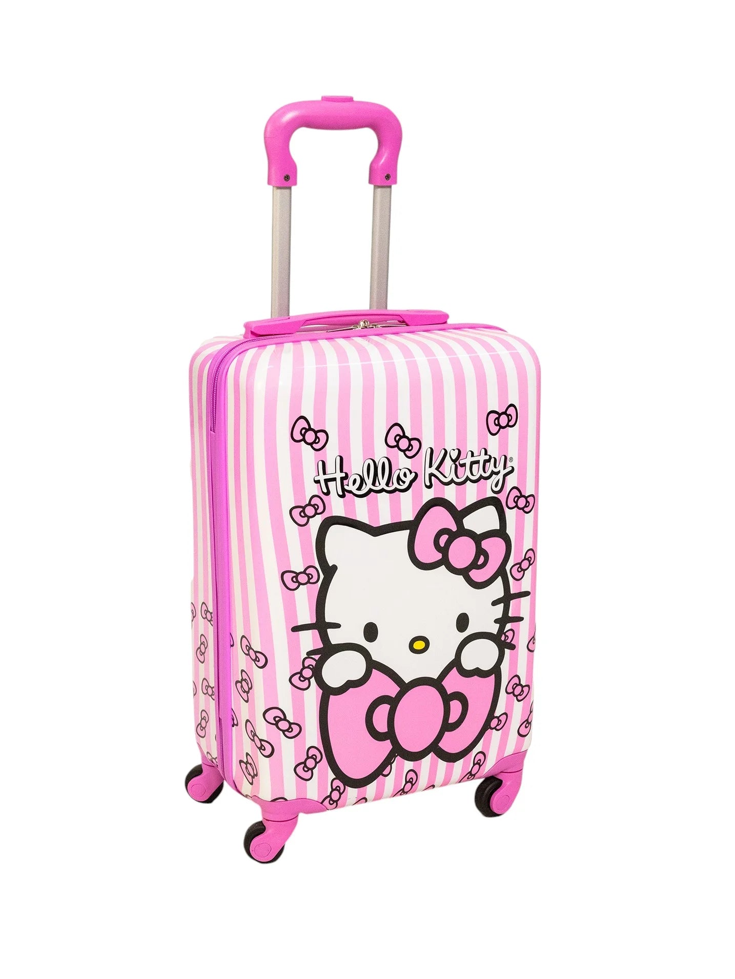 Kid'S  Hello Kitty Character 18" Carry on Hardside ABS Spinner Luggage Suitcase, Pink