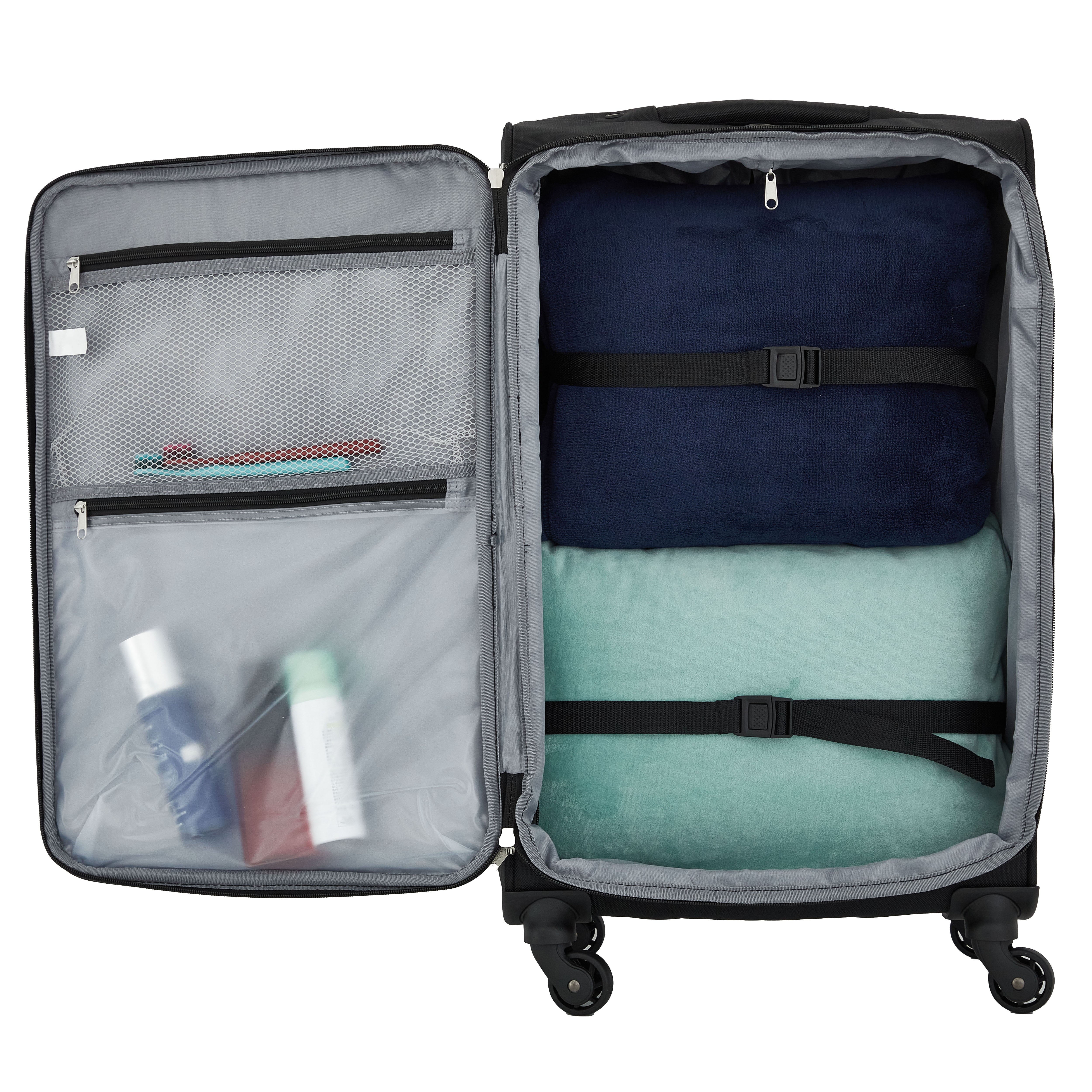 Arendale 24" Soft Side Expandable Rolling Spinner Luggage, Black