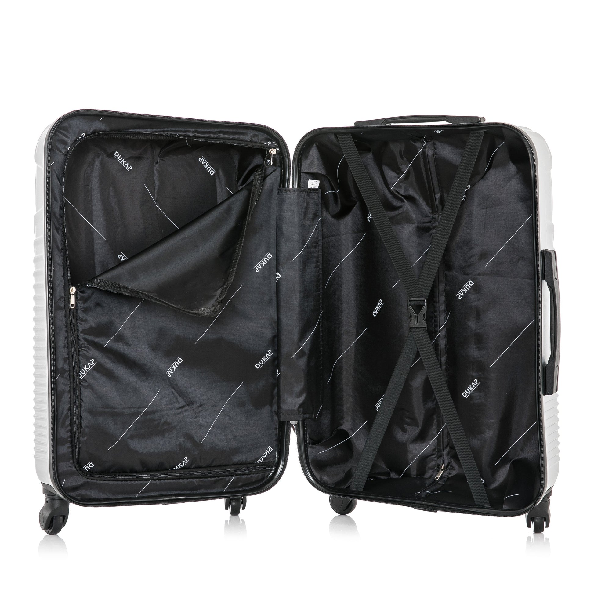 Inception 24" Hardside Lightweight Luggage with Spinner Wheels, Handle and Trolley, Silver