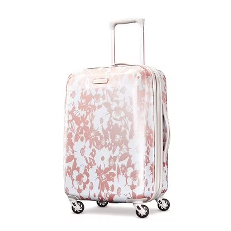 Arabella Hardside Carry on Spinner Wheels Luggage Suitcase - Floral Rose Gold
