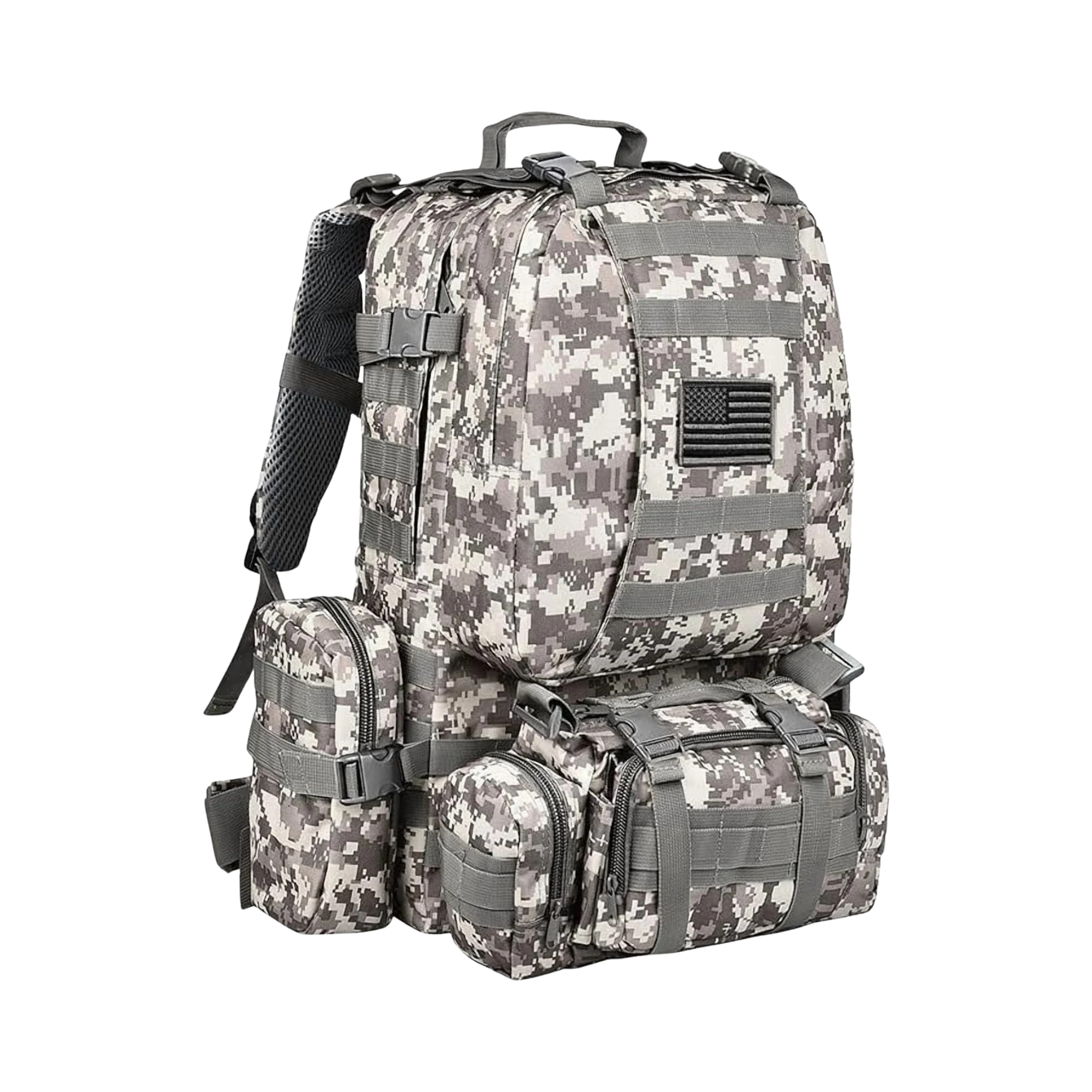 60L Camping Hiking Backpack, Large Multifunction Outdoor Sport Backpack, A*C*U with Patch