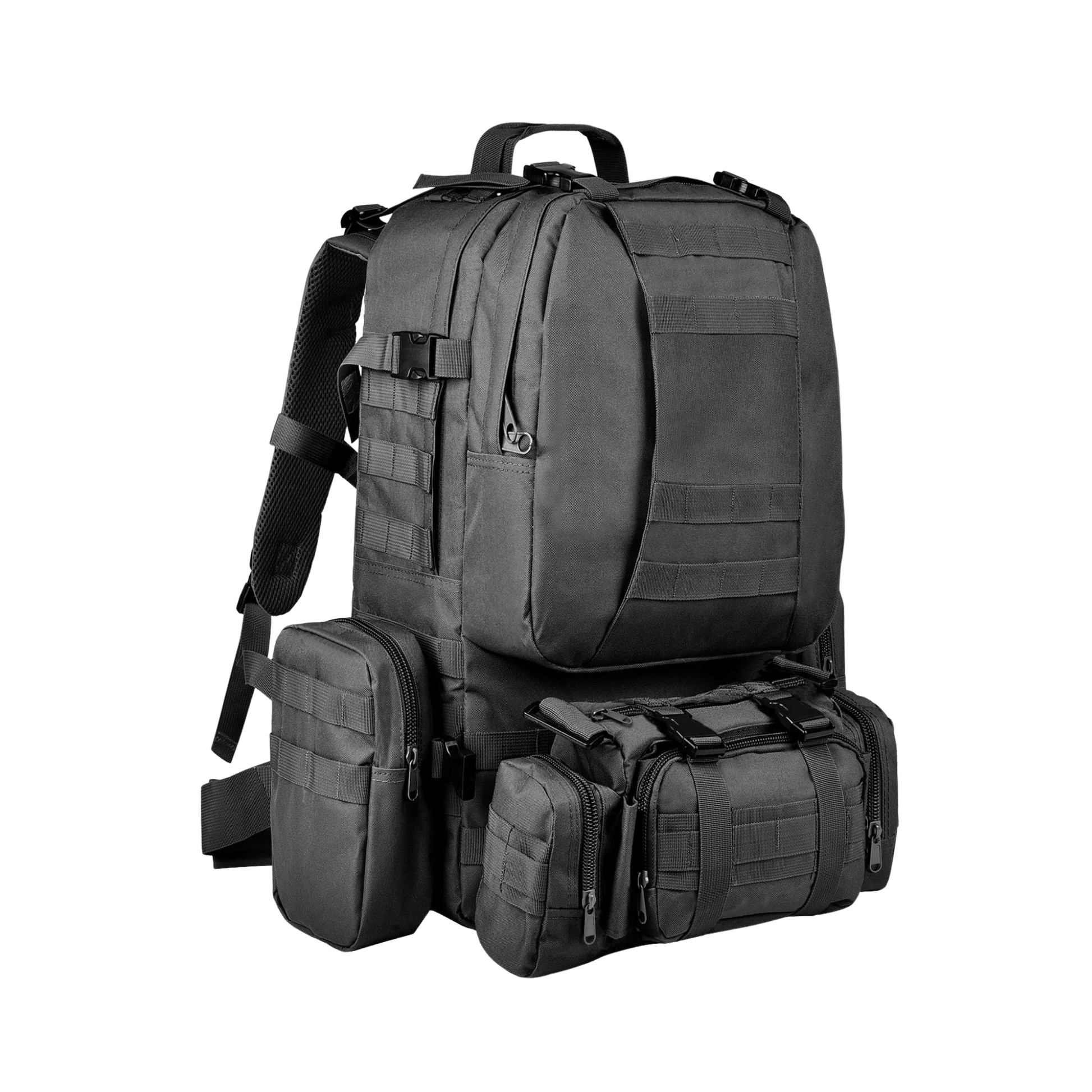 60L Camping Hiking Backpack, Large Multifunction Outdoor Sport Backpack, Black