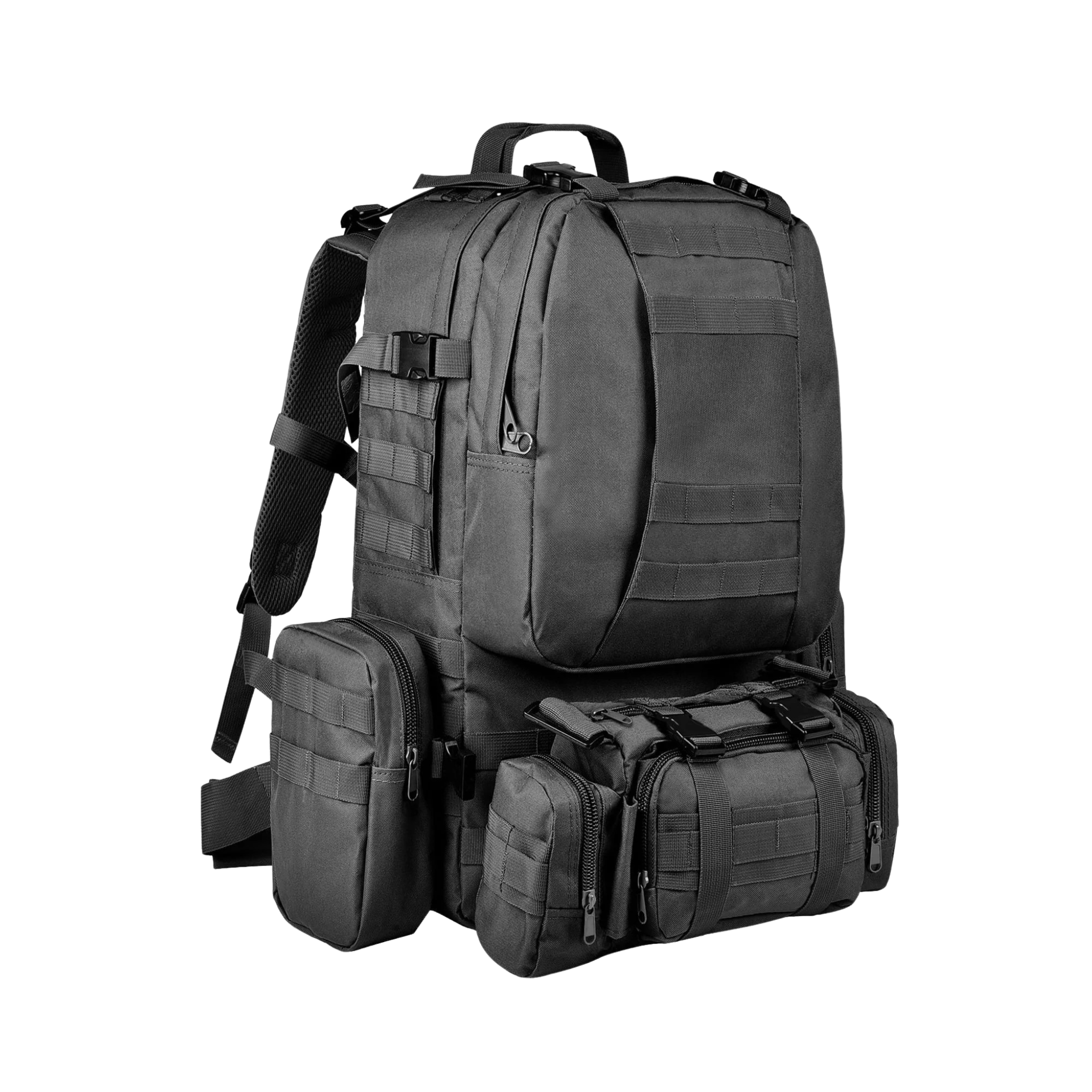 60L Camping Hiking Backpack, Large Multifunction Outdoor Sport Backpack, Black