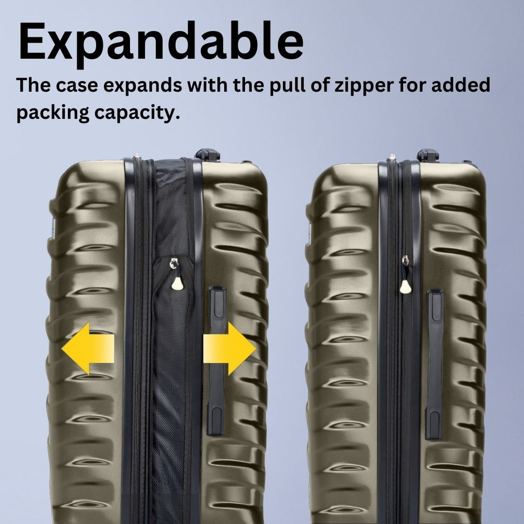 Luggage Camano Hardshell 20" Expandable Carry on Hardside Luggage with Spinner Wheels, Bronze