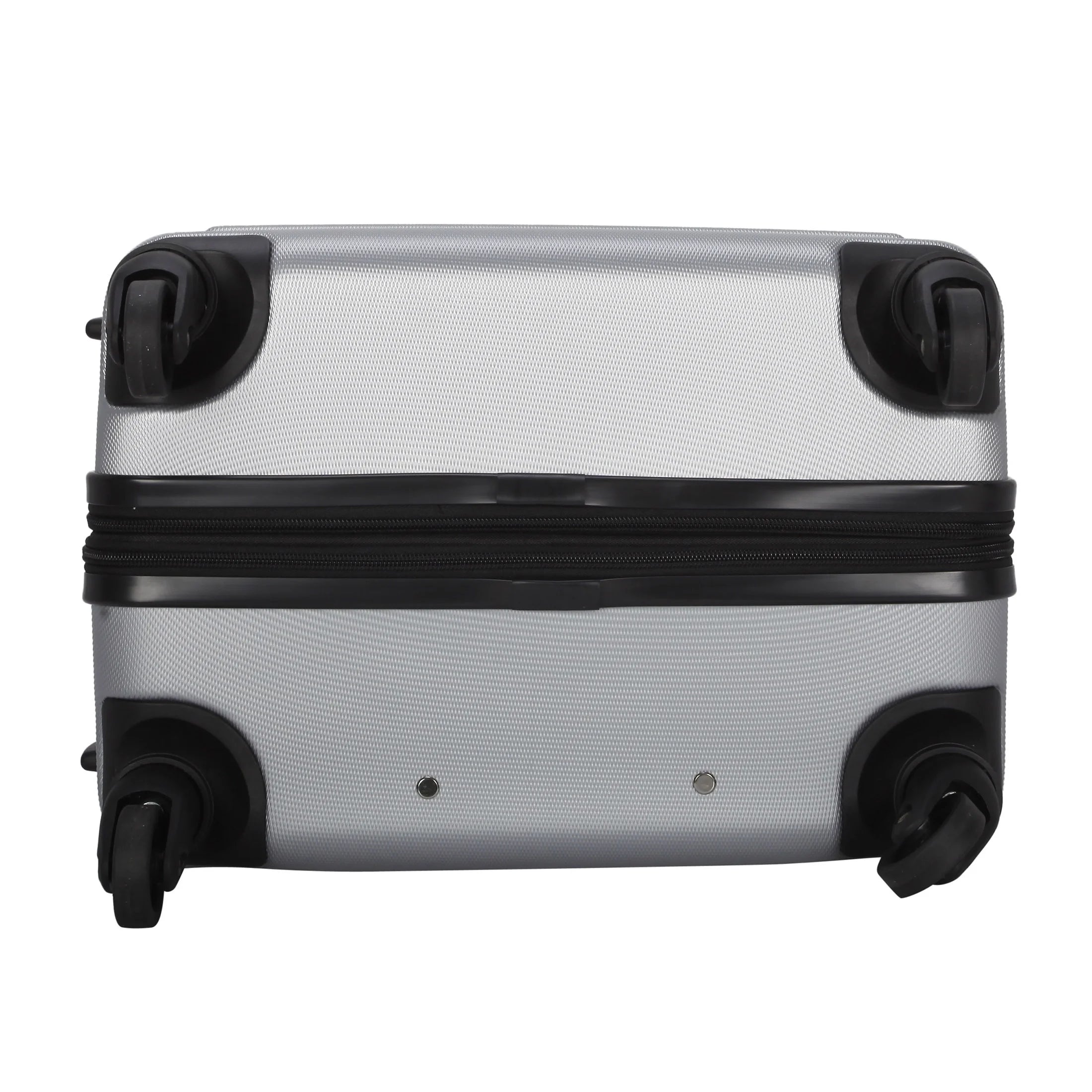 Vacationer 24-Inch Checked Expandable Hardside Luggage with 360-Spinner Wheels and Divider Pockets, Silver