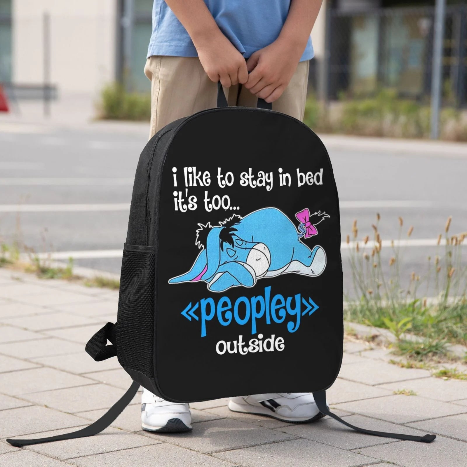 Namilady Too Peopley outside Eeyore Backpack Simple Lightweight Backpack Fashion Travel Backpack Laptop Backpack 17 Inch
