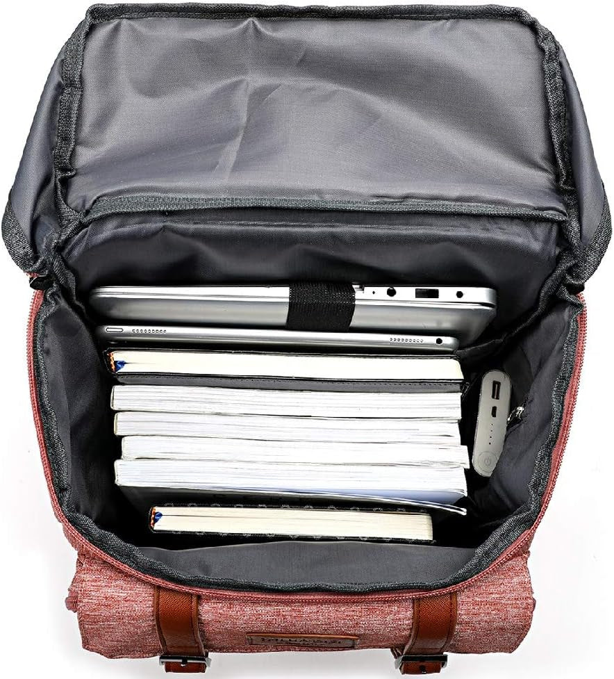 Vintage Backpack for Men Women Laptop Backpack Bookbags College Backpack Pink 16 Inch