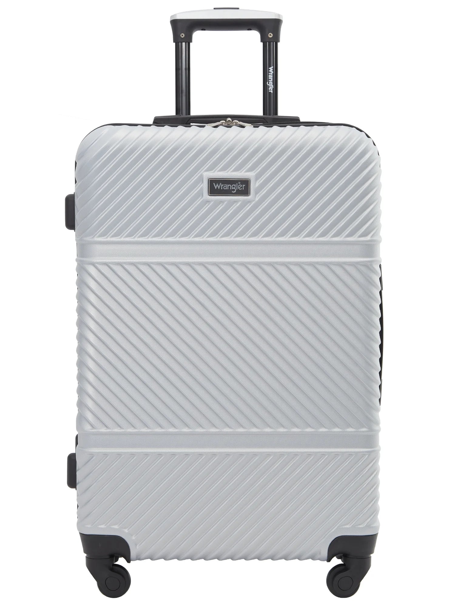 4 Pc Hardside Spinner Luggage Set with 20" & 25" Suitcases and Packing Cubes, Silver