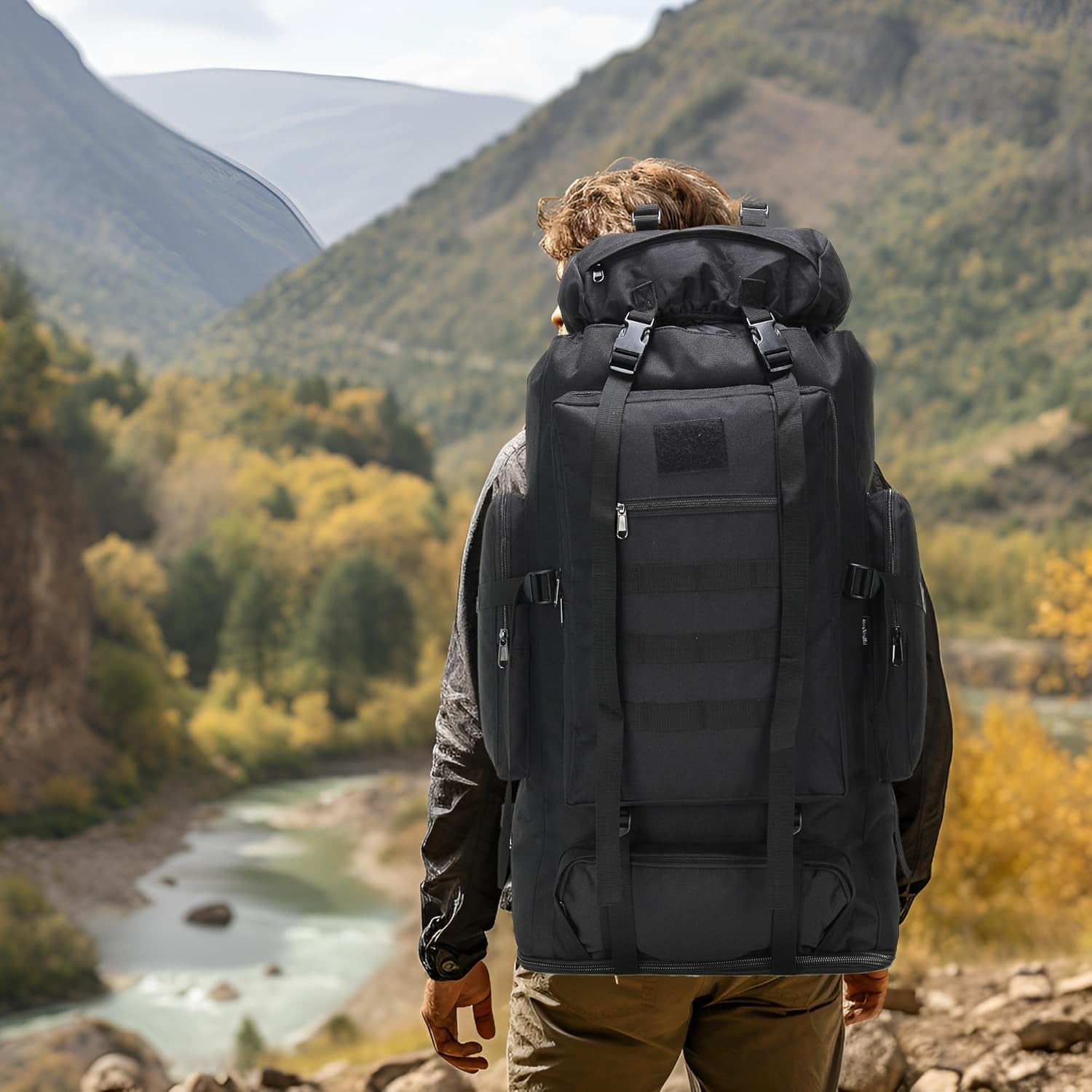 Hiking Backpack for Men 70L/100L Camping Backpack Military Rucksack Molle 3 Days Assault Pack for Climbing