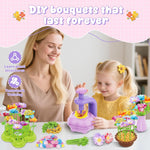 Fabric Flower Bouquets Toys - Creative DIY Crafts for Girls Ages 4-8, Unique Floral Market Toy, Inspiring Arts & Crafts Educational Set, Perfect for Preschool Learning and Birthday Gifts