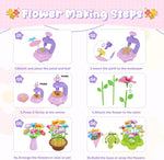Fabric Flower Bouquets Toys - Creative DIY Crafts for Girls Ages 4-8, Unique Floral Market Toy, Inspiring Arts & Crafts Educational Set, Perfect for Preschool Learning and Birthday Gifts