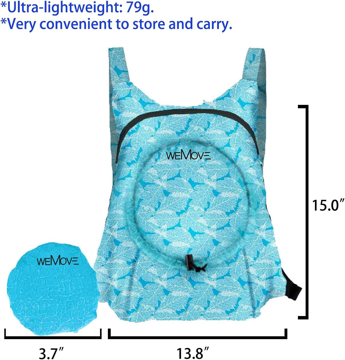 Lightweight Packable Backpack, Waterproof Compact Daypack, Foldable Backpack for Travel, Work, Camping, Hiking, Camp, Shopping, Outdoor Sports.Daily Essentials Organizer for Girls.