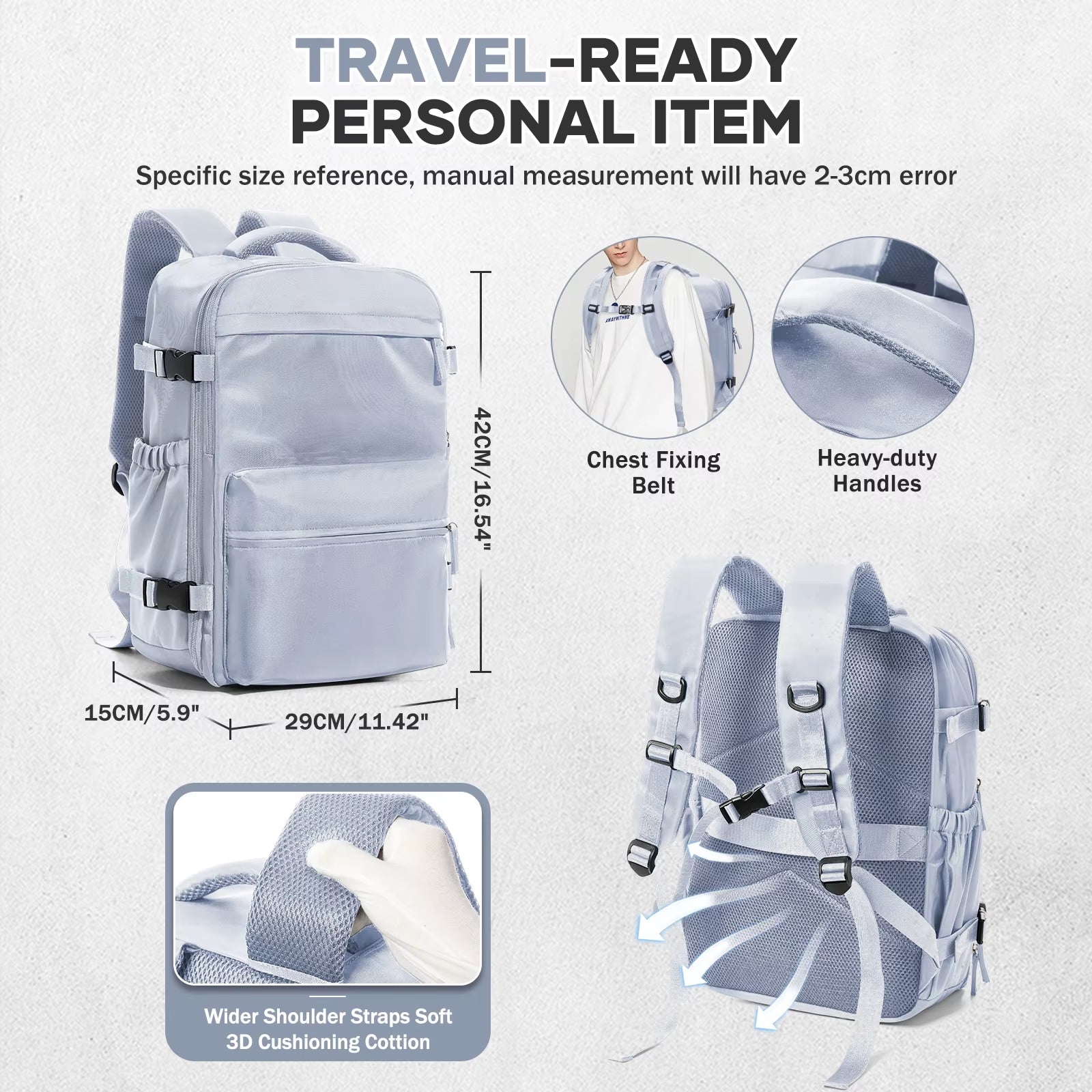 Fashion College Backpack Men Vacuum Compression Backpack, Women Men 15.6In Laptop Backpack Expand Hiking Vacuum Travel Backpack