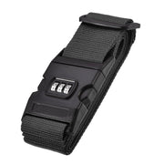 Luggage Strap Suitcase Belt with Buckle, Combination Lock, 2Mx5Cm Adjustable PP Travel Packing Accessory Black