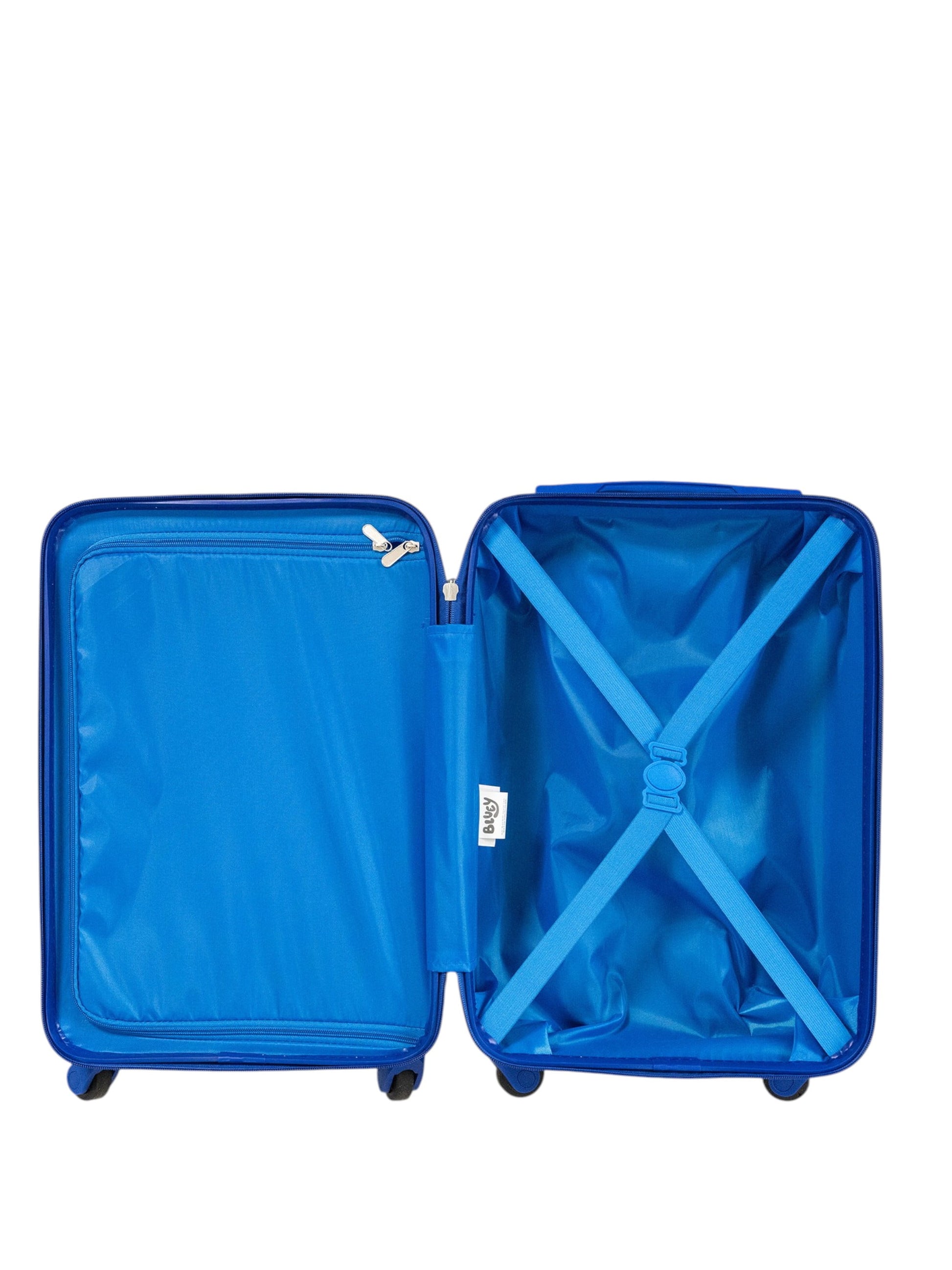 Kid'S  Bluey Character 18" Carry on Hardside ABS Spinner Luggage Suitcase, Blue