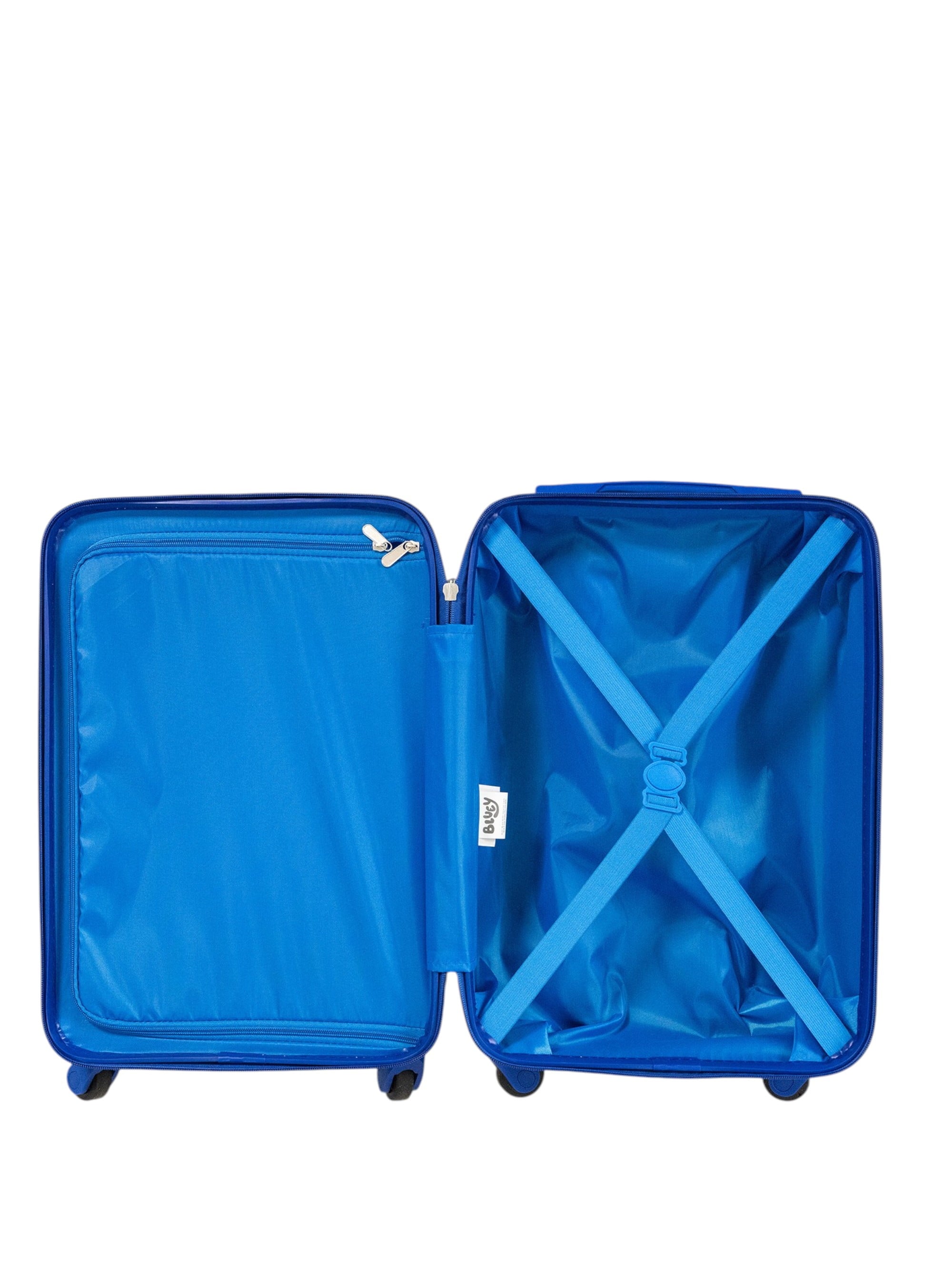 Kid'S  Bluey Character 18" Carry on Hardside ABS Spinner Luggage Suitcase, Blue