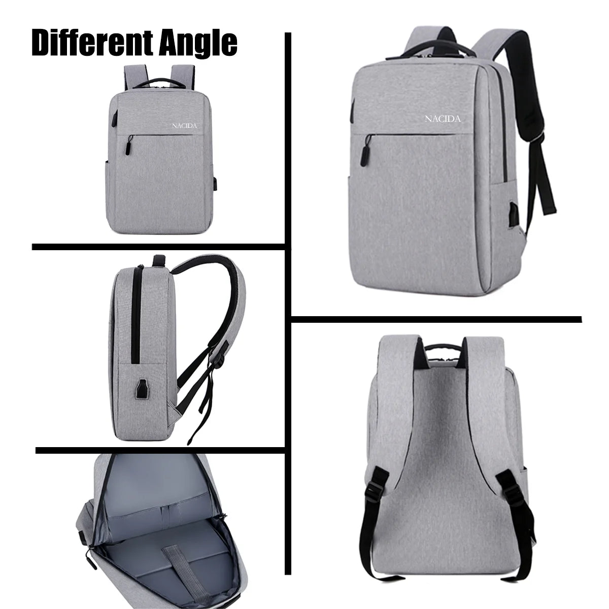 Mens Womens Laptop Backpack 15.6 Inch Travel Backpack Waterproof Computer Backpack Business College Backpack Bookbag, Gray