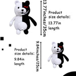 Boys Black White Bear Plush Doll Monokuma Bear 36Cm for Girls Birthday Child Pillow Toy Home Decor Adornment (Black White, 36Cm)