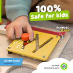 Montessori Busy Board for Toddlers, Premium Wooden Toddler Busy Board for 1 2 3 Year Old with 10 Educational Activities for Fine Motor Skills, Sensory Activity Toy for Travel, Gift for Boys & Girls