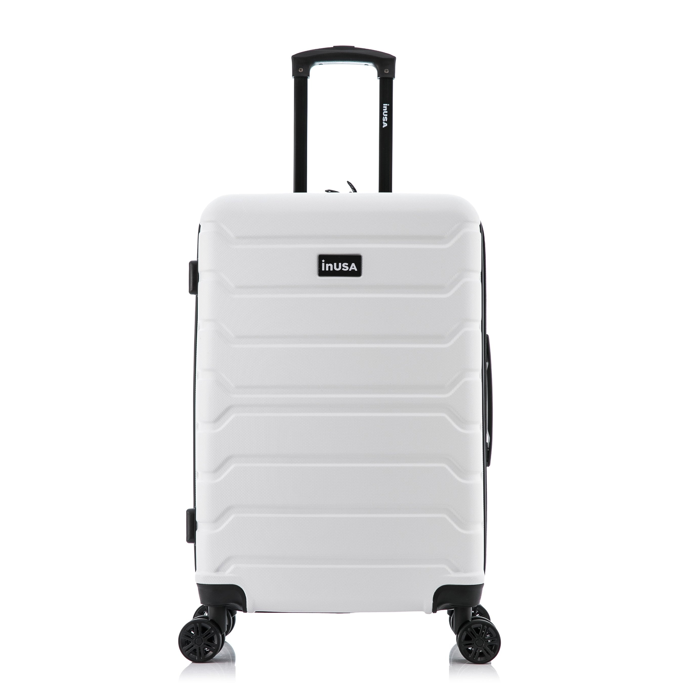 Trend 24" Hardside Lightweight Luggage with Spinner Wheels, Handle, and Trolley, White