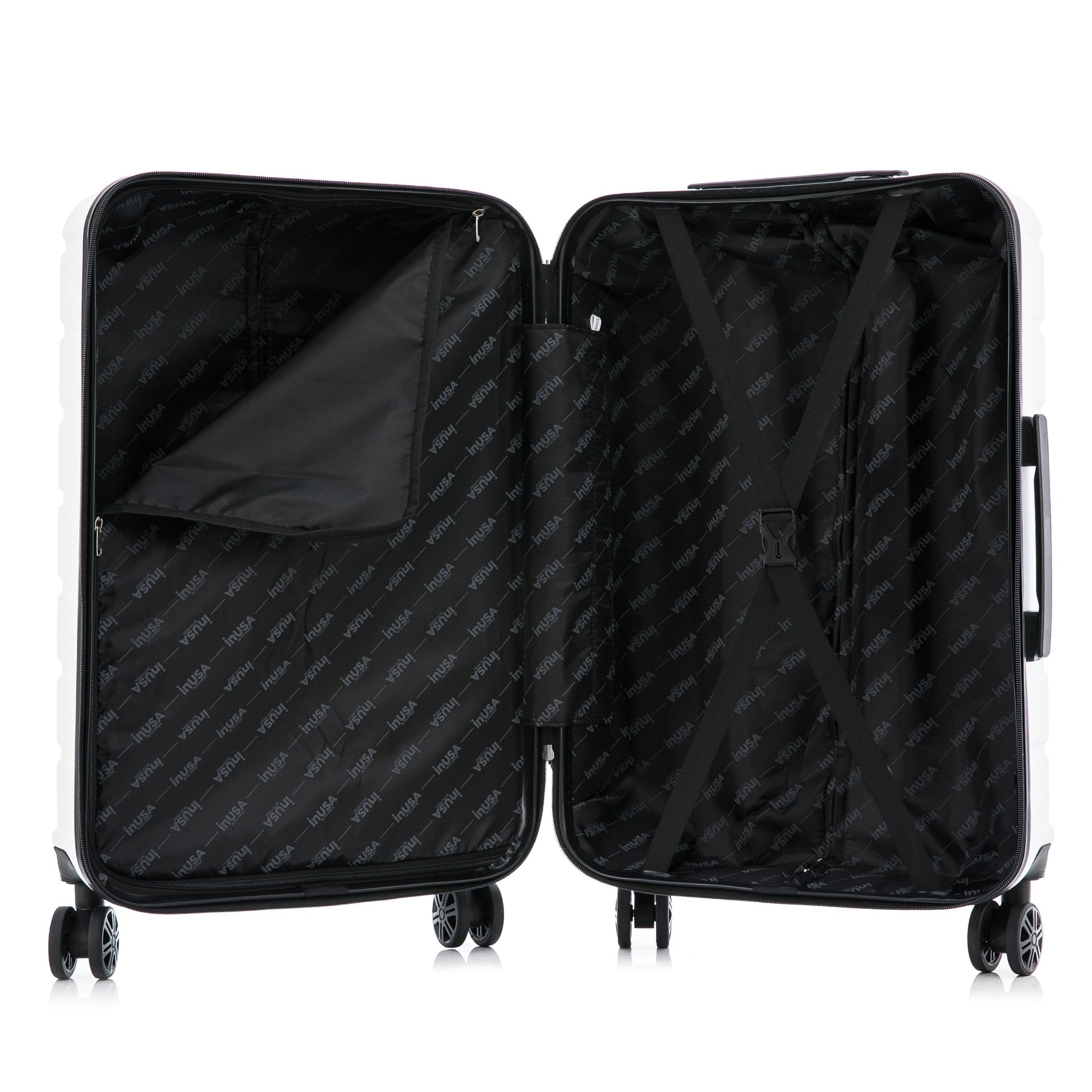 Trend 24" Hardside Lightweight Luggage with Spinner Wheels, Handle, and Trolley, White