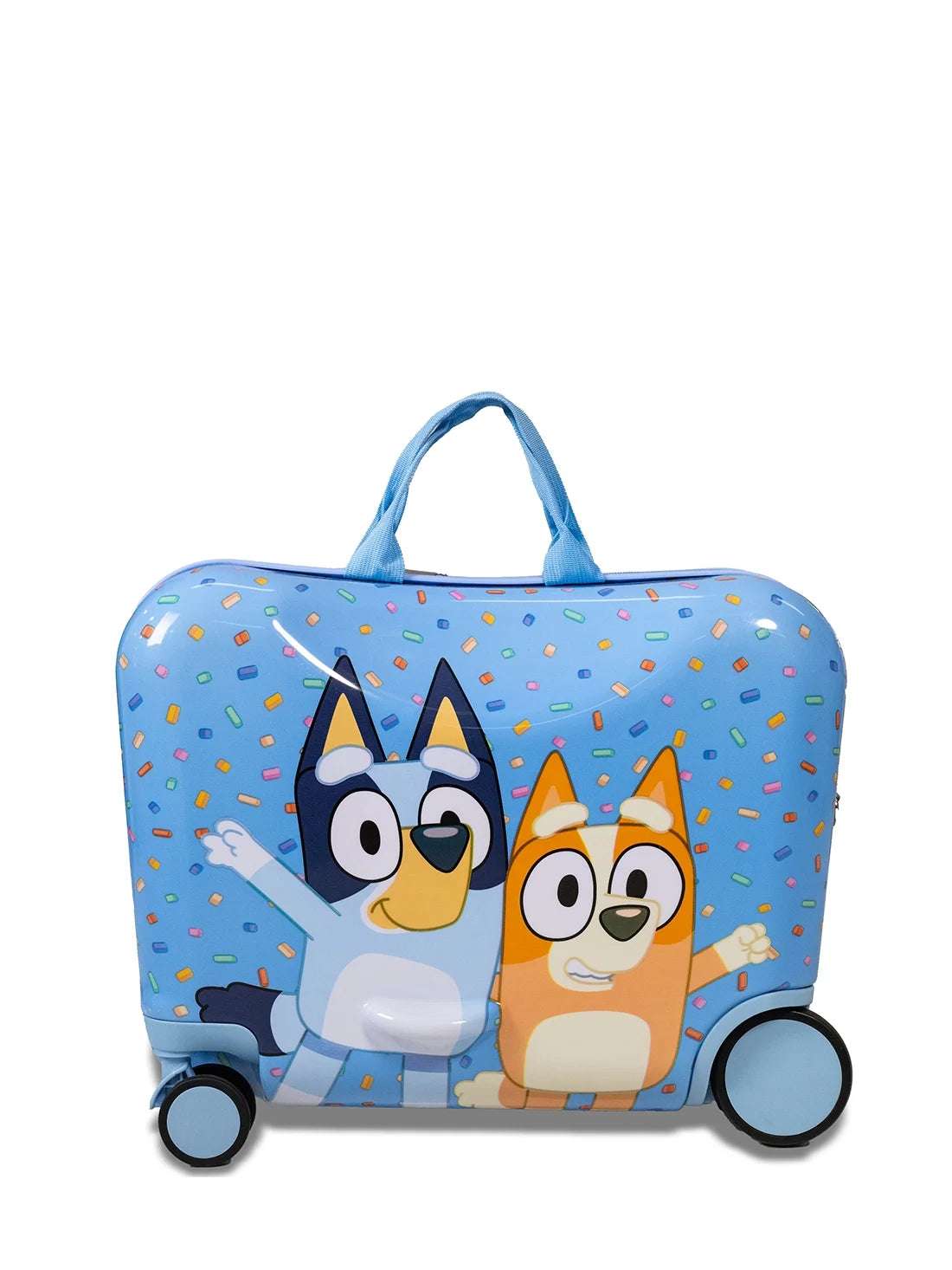 Kid'S  Bluey Bingo Character Ride on Scooter Hardside Luggage for Boys and Girls -Light Blue