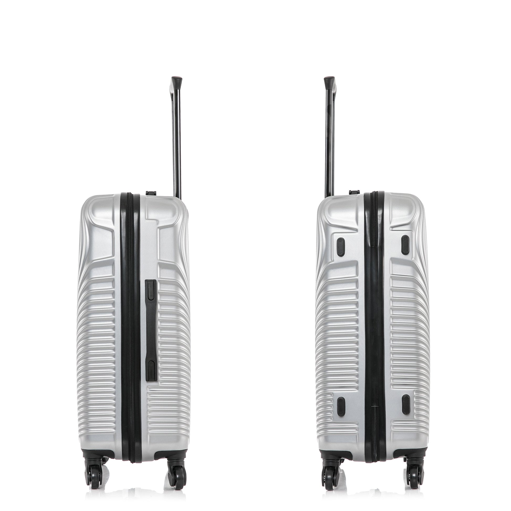 Inception 24" Hardside Lightweight Luggage with Spinner Wheels, Handle and Trolley, Silver