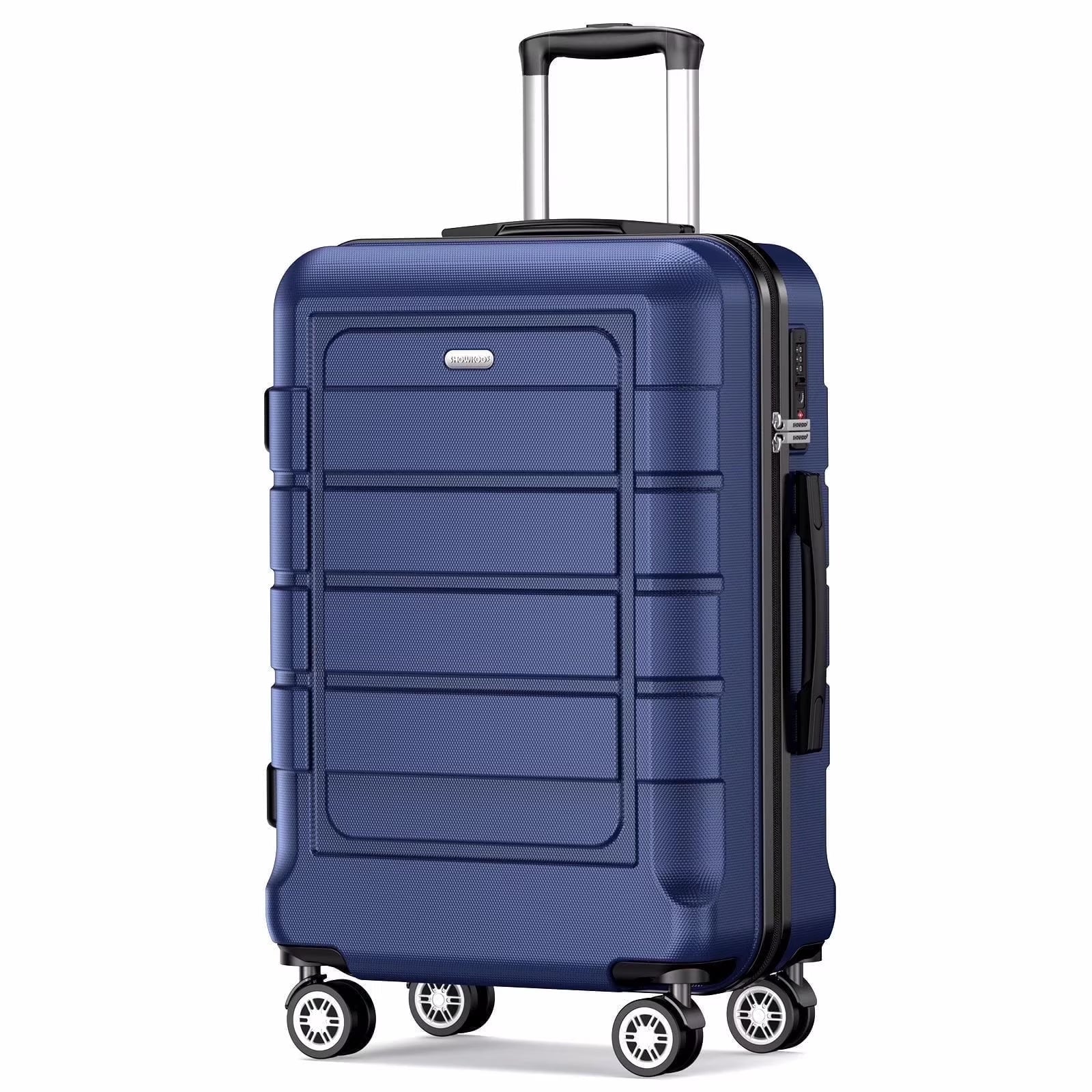 24" Hardshell Lightweight Luggage Travel Suitcase with Spinner Wheels TSA Lock (Blue)
