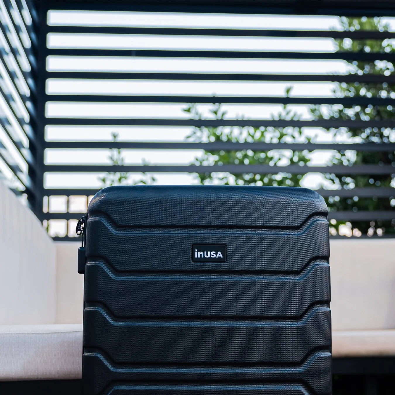 Trend 24" Hardside Lightweight Luggage with Spinner Wheels, Handle, and Trolley, Black