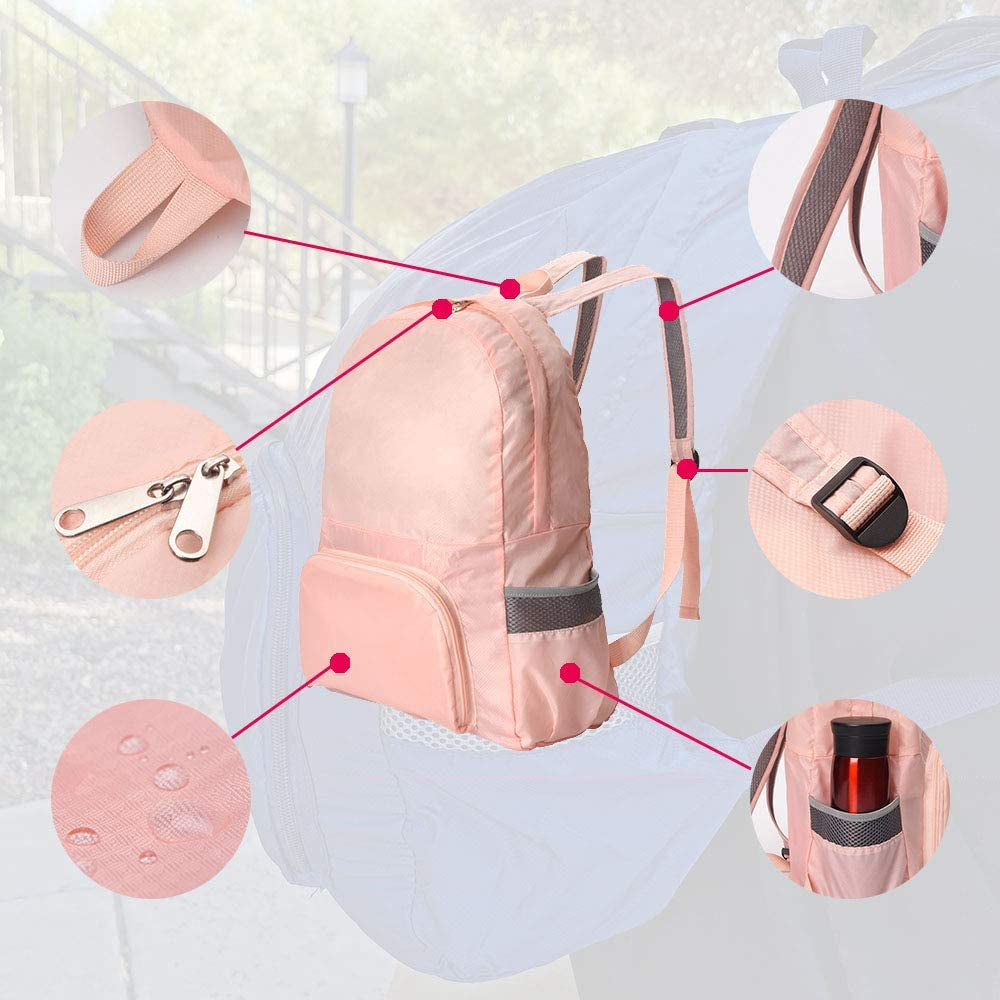 FOLDABLE LIGHTWEIGHT DURABLE TRAVEL BACKPACK | PACKABLE BACKPACK | DAYPACK (Beige)