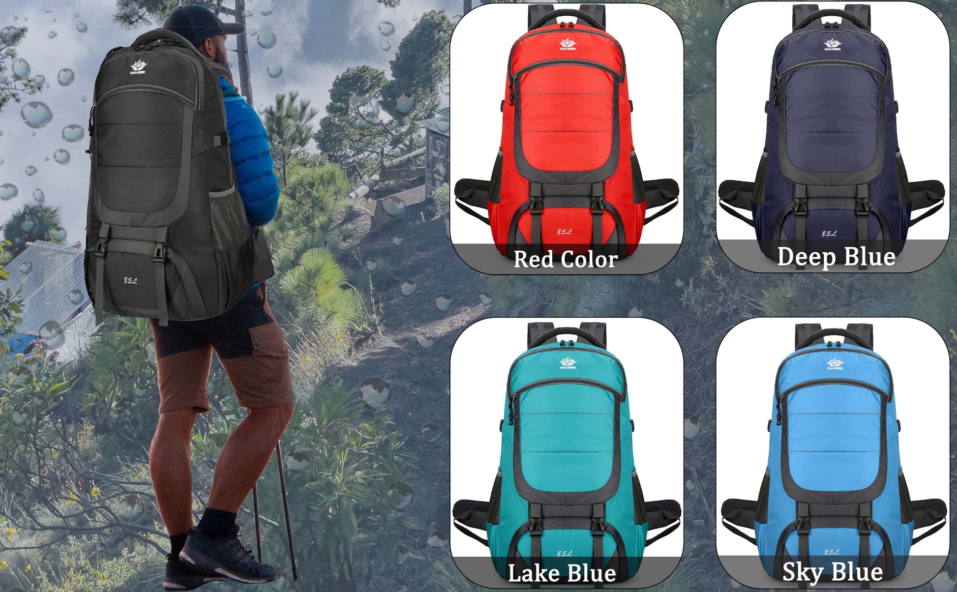 85L Hiking Camping Backpack,Hunting Climbing Backpack for Outdoor,Backpack Water Resistant,Tactical Backpack for Men Women