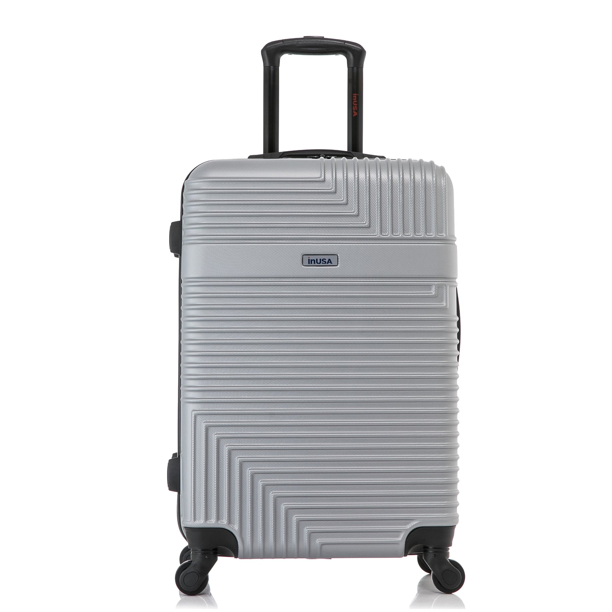 Resilience 24" Hardside Lightweight Luggage with Spinner Wheels, Handle, and Trolley, Silver