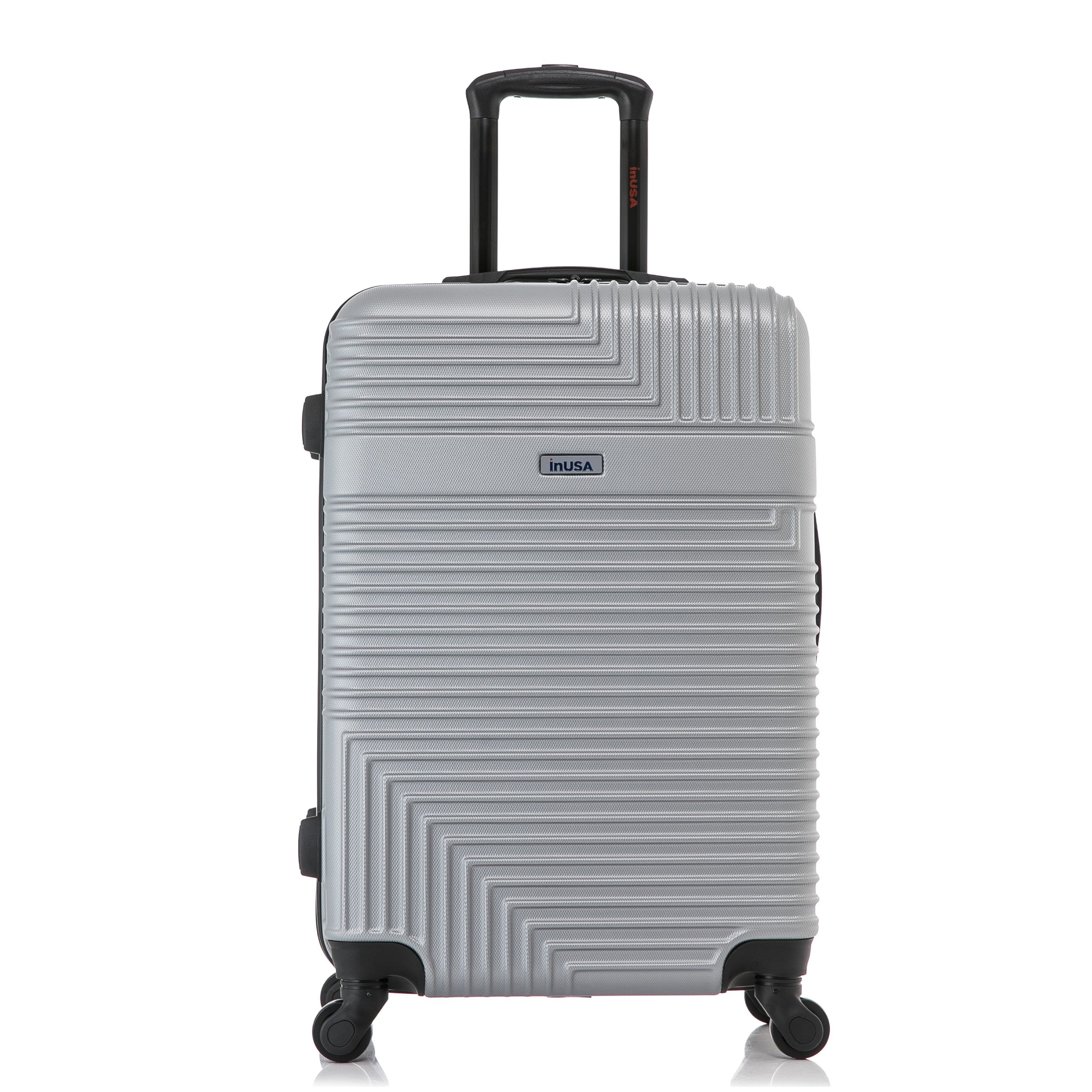 Resilience 24" Hardside Lightweight Luggage with Spinner Wheels, Handle, and Trolley, Silver