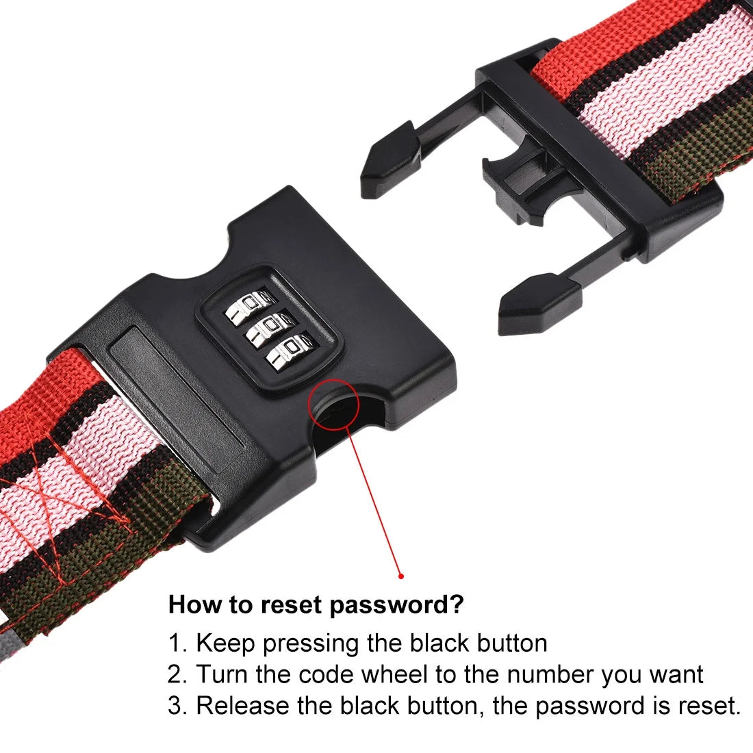 Luggage Straps Suitcase Belts with Buckle Combination Lock Accessories