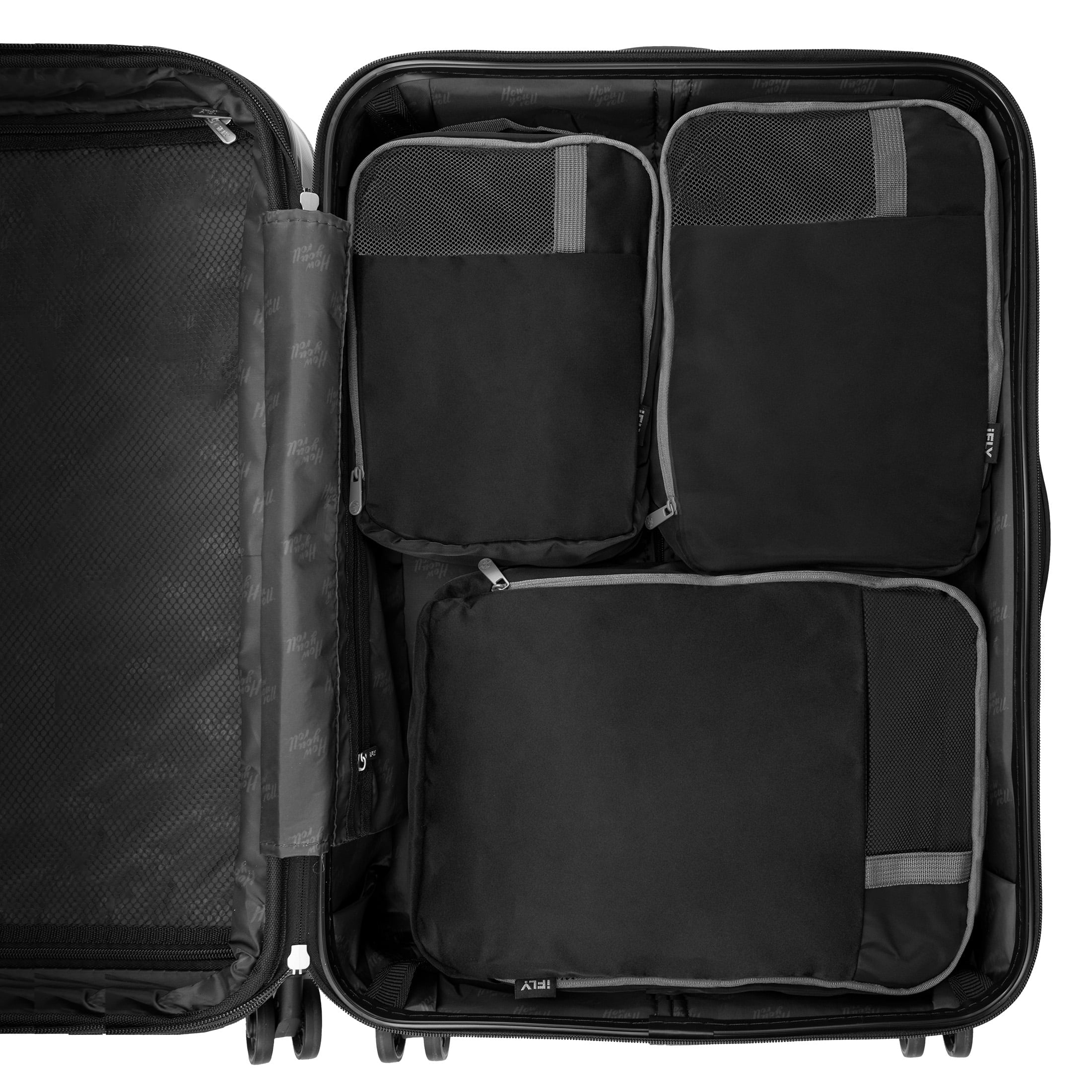 Expandable Packing Cubes 3-Piece Set, Black