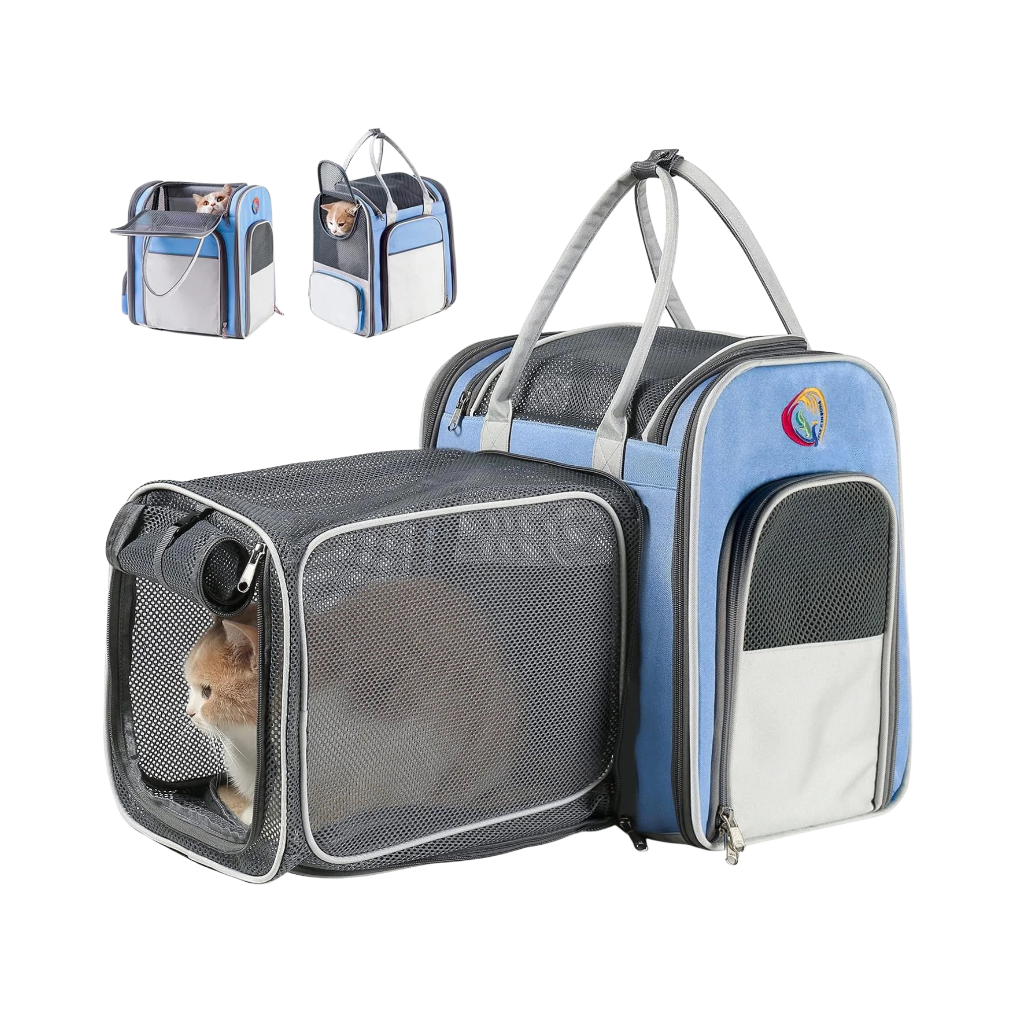 Cat Backpack Expandable - Pet Carrier Backpack - Cat Carrier Backpacks for Large Cats 20Lbs, Puppy Pet Backpack Carrier for Small Dogs, Airline Cat Travel Backpack Hiking Breathable Mesh