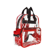 Clear Backpack Camping Hiking Daypacks NFL Sports Events Approved Backpack, Music Events Backpack, Custom Clear CBP School Backpack Transparent Backpacks, Laptop Backpack (Clear - 15") Red/Clear