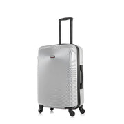 Inception 24" Hardside Lightweight Luggage with Spinner Wheels, Handle and Trolley, Silver