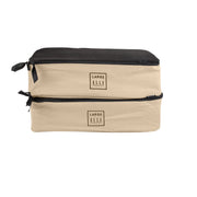 Paris Travel 2 Pack Large Canvas Rectangle Packing Cubes in Ivory